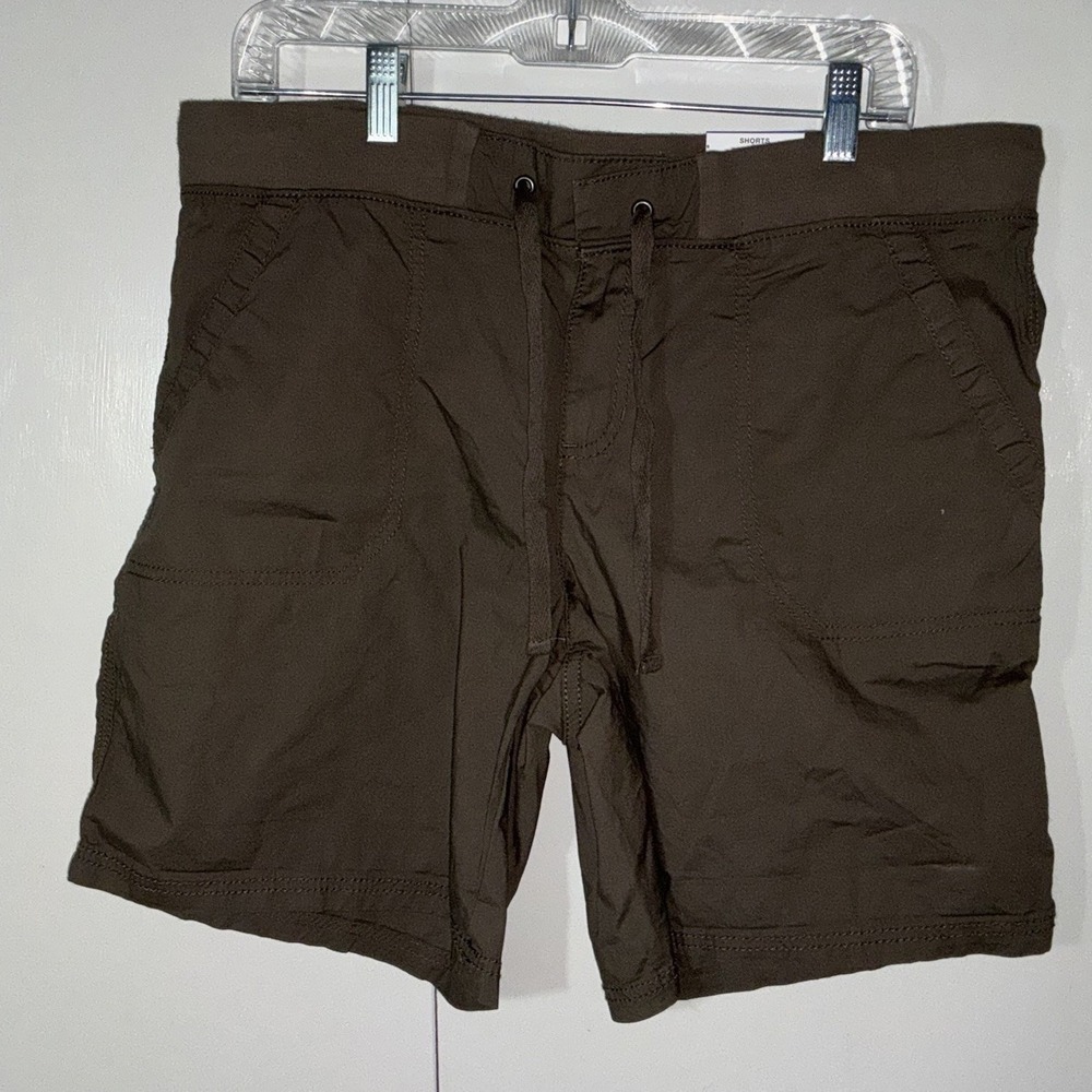 Style & Co Women's PXL Brown Short 18 X 12 X7 Hook N Eye Tie Waist